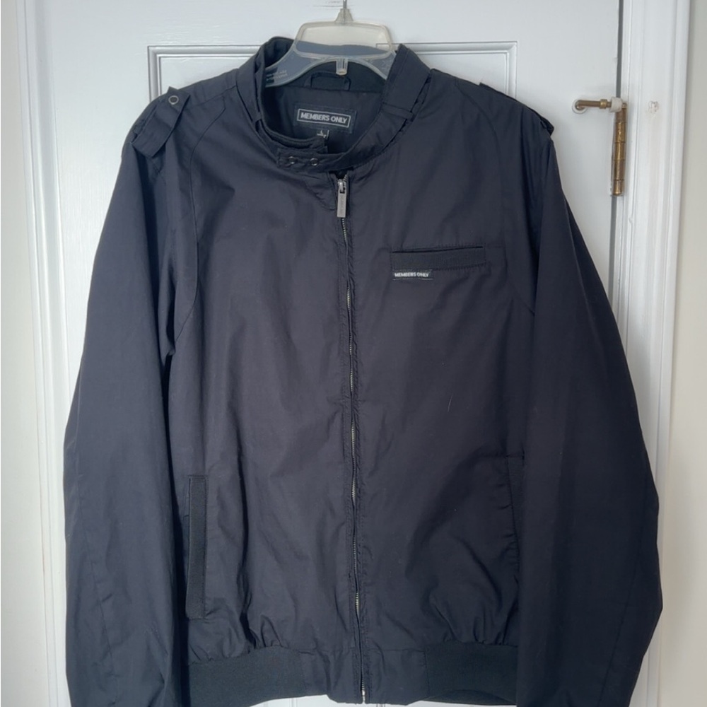 Members Only Classic Black Windbreaker